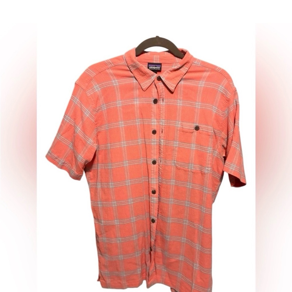 Patagonia Men's Orange Plaid Button-Down Shirt